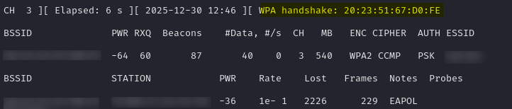 Handshake Capture Output
