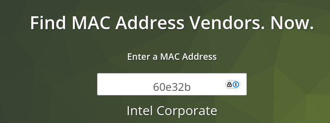 A MAC Vendor ID Website